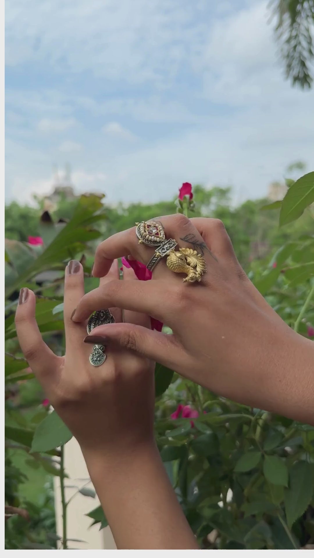 Silver Oxidised Fish Ring